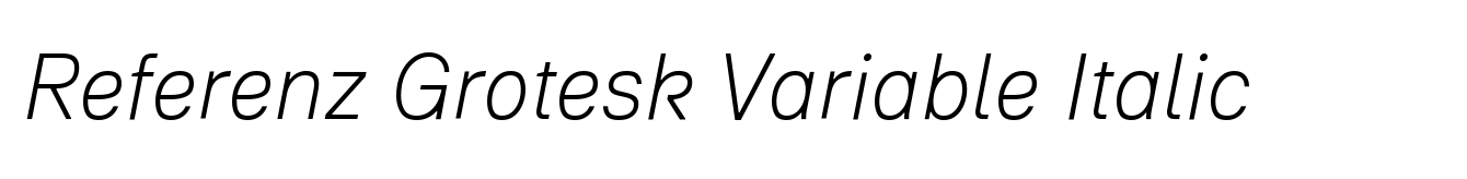 Referenz Grotesk Variable Italic image